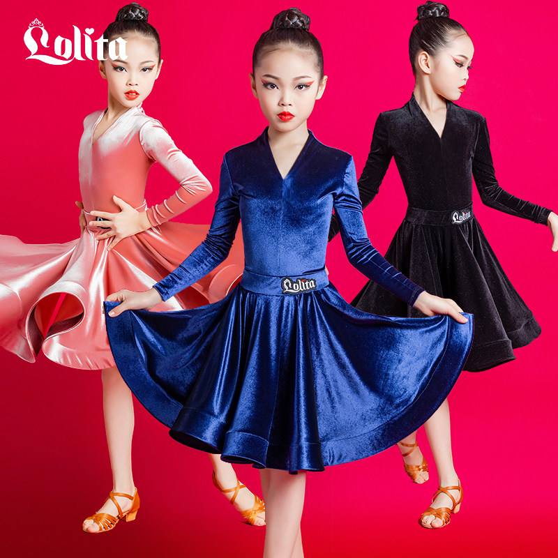 Lorita Winter Latin Dance Professional Competition Regulations Dress Big Dress New Girls Children's Competition Performance Dress