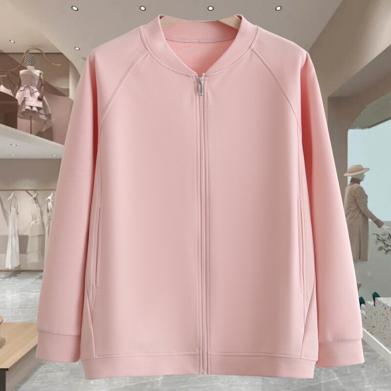 Middle-Aged Mother's Casual Baseball Jacket Women's Short Spring 2025 New Loose Large Size Cardigan Jacket Middle-Aged Mother's Casual Baseball Jacket Women's Short Spring 2025 New Loose Large Size Cardigan Jacket