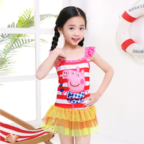 New girl swimsuit children Pepe pig New cute piggy Page primary school girl one-piece swimsuit baby