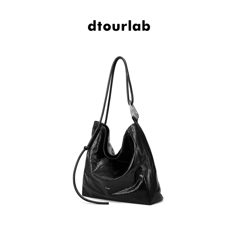 [Same Style as Zhao Zhaoyi] Dtourlab Leather Hobo Bag, Travel Bag, Women's Commuter Bag, Single Shoulder Crossbody Soft Bag