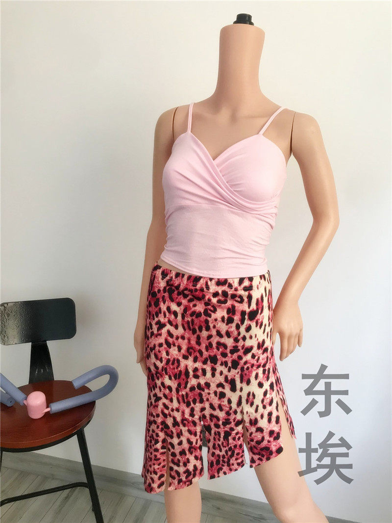 East Ebelly Leather Dance Performance Outfit 2021 New BAO WELN Skirt Inspired practice suit Latin dress Harness Vest