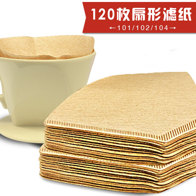 Drip filter hand-brewed coffee filter paper 102 Fan-shaped coffee filter cup Americano coffee machine filter paper No bleaching