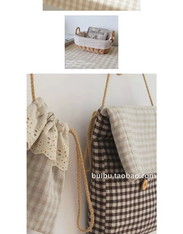 Vải lanh cotton Nhật Bản và Hàn Quốc phong cách handmade Tự làm gối khăn trải bàn sofa vải kẻ sọc in vải thô