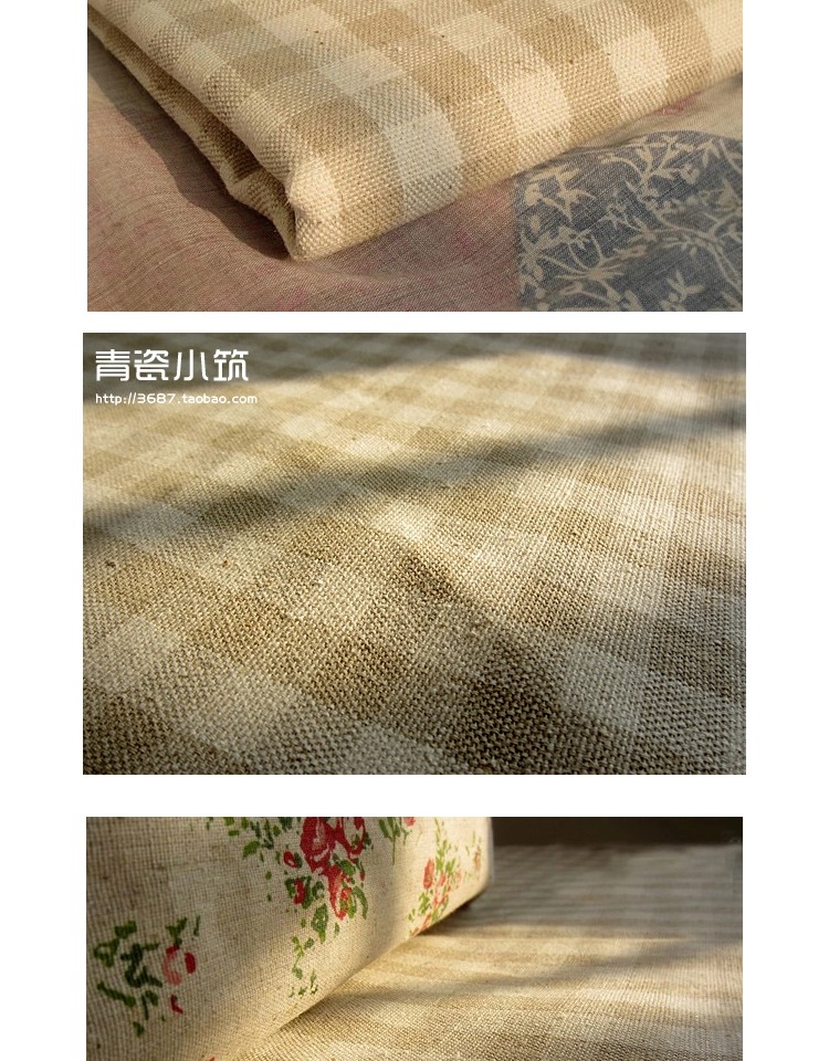Vải lanh cotton Nhật Bản và Hàn Quốc phong cách handmade Tự làm gối khăn trải bàn sofa vải kẻ sọc in vải thô vải thô mềm