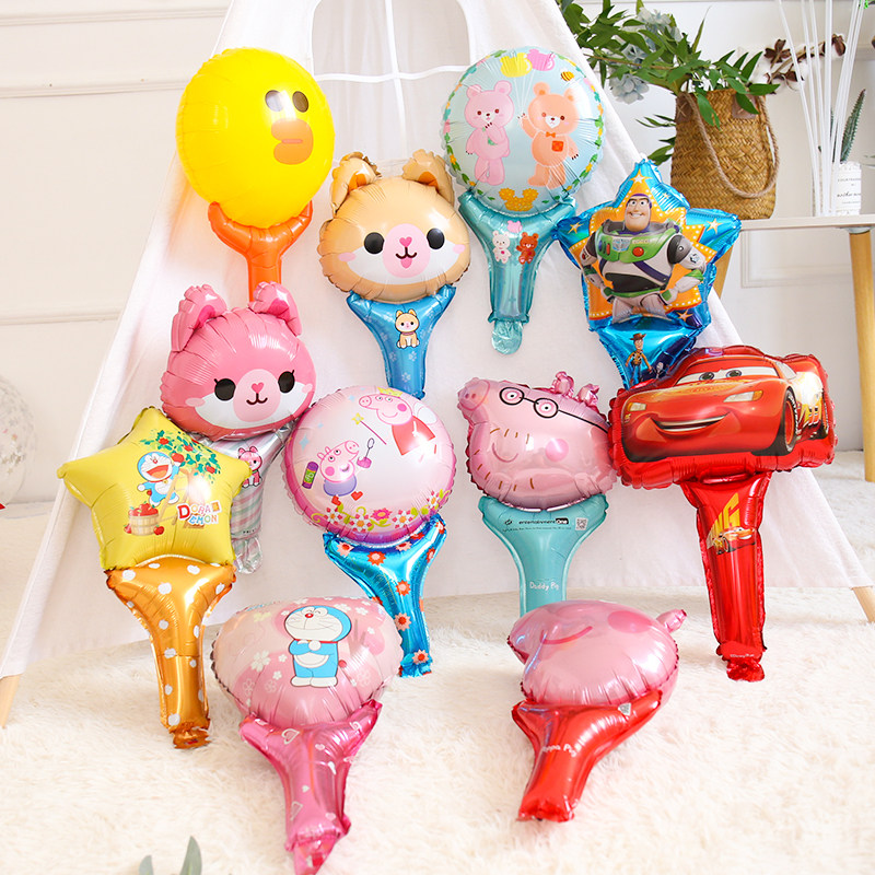 Cartoon Cornetto Aluminum Film Handheld Stick Balloon Baby Birthday Party Arrangement Decorated Refueling Stick Getaway Gift