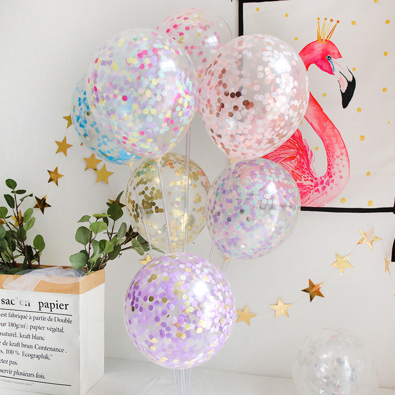 Birthday Party Placement Balloons Fill Golden Sequins Venue Decoration Columns Transparent Balloon Ins Netred Dress
