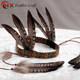 New Indian feather headdress, pheasant feather headdress, African exaggerated chief hat, catwalk performance stage props
