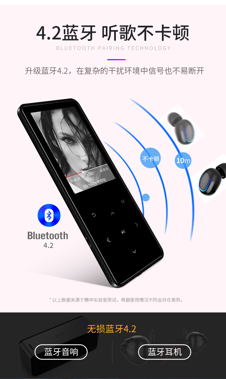 Máy nghe nhạc HD thông minh mp4 màn hình cảm ứng siêu mỏng Học sinh Walkman học tiếng Anh một nút ghi thẻ dễ thương P3 - Máy nghe nhạc mp3 máy nghe nhạc