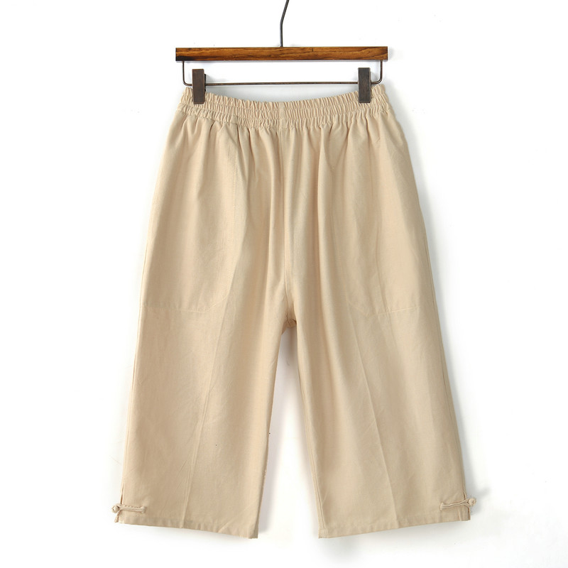 Pure cotton Chinese casual loose shorts men five-pants pants beach shorts casual shorts large size summer fitness