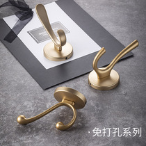 Shoe cabinet wardrobe single metal gold adhesive hook Nordic entrance wall Wall Wall clothes rack non-punching door hook