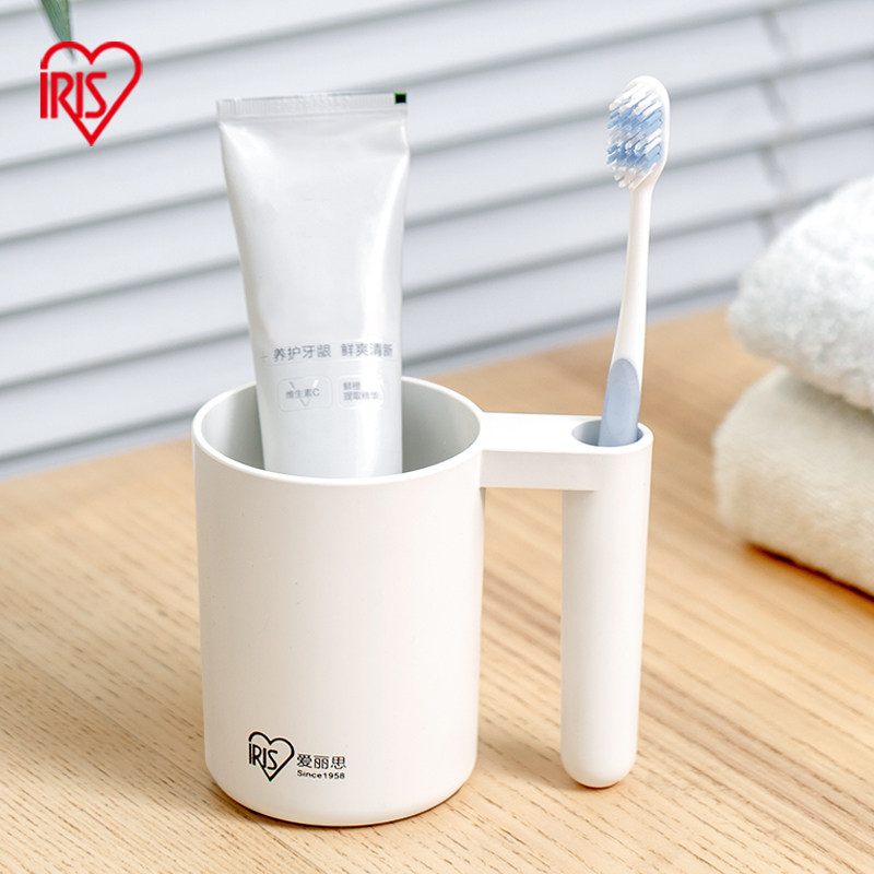 Japanese iris mouthwash cup household minimal creative Japanese style white with toothbrush hole Alice toothbrush cup