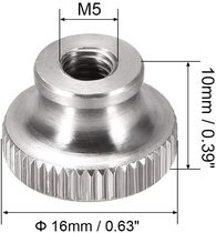 Step Reticulated Nut Hand Wringing Screw Cap Rolling Thumb Nut-M5 round knob with 304 acier inoxydable