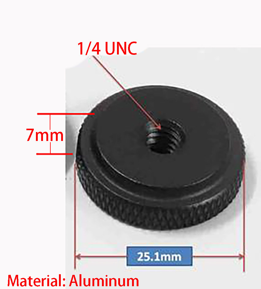 Refined metal 1 4 inch teeth hot shoe nut 1 4 nut photography accessories tripod accessories