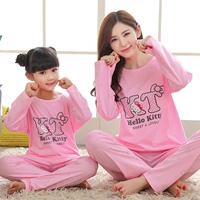 Đồ lót cotton cho bé gái cha mẹ và con gái set xuân 2018 mới cho bé gái đồ ngủ trẻ em lớn bé cotton đồ ngủ nhung