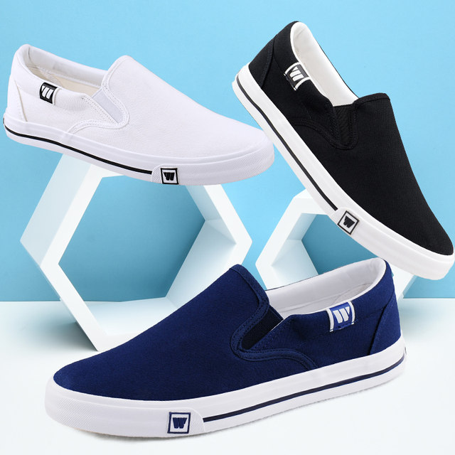 Pull-back canvas shoes, men's breathable sneakers, low-top casual shoes, lazy one-on-one old Beijing cloth shoes, summer men's shoes