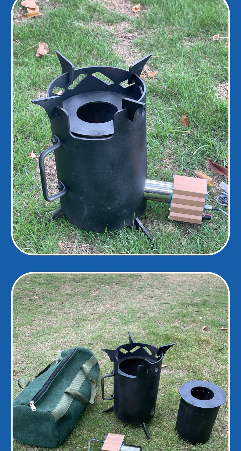 Мангал 柴火炉无烟柴火炉无油烟车载钓鱼露营柴火炉户外便携式旅行气化炉 Up pure