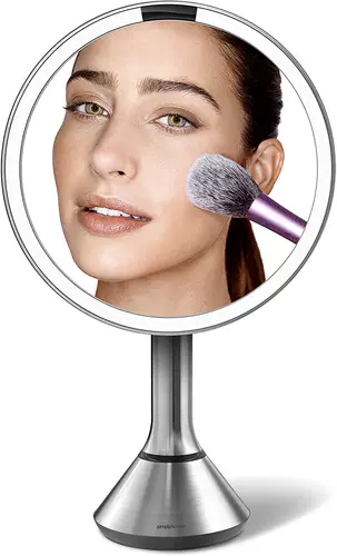 Simplehuman 8-дюймовая интеллектуальная индукция зеркала зеркала светового управления увеличивает детали.