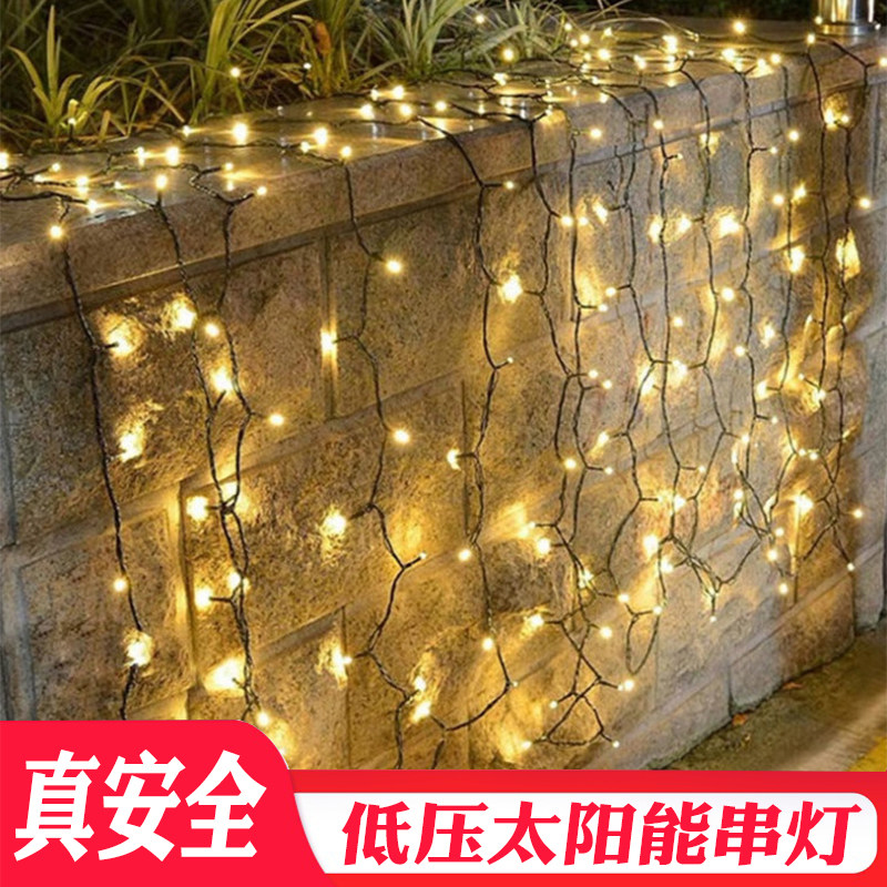 Decorate solar energy atmosphere light strings on the balcony, outdoor supper, open-air barbecue shop decoration, led roof waterproof lanterns