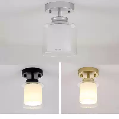 Small ceiling lamp American simple gold and silver porch balcony aisle door aisle lamp E27 replaceable bulb 110V