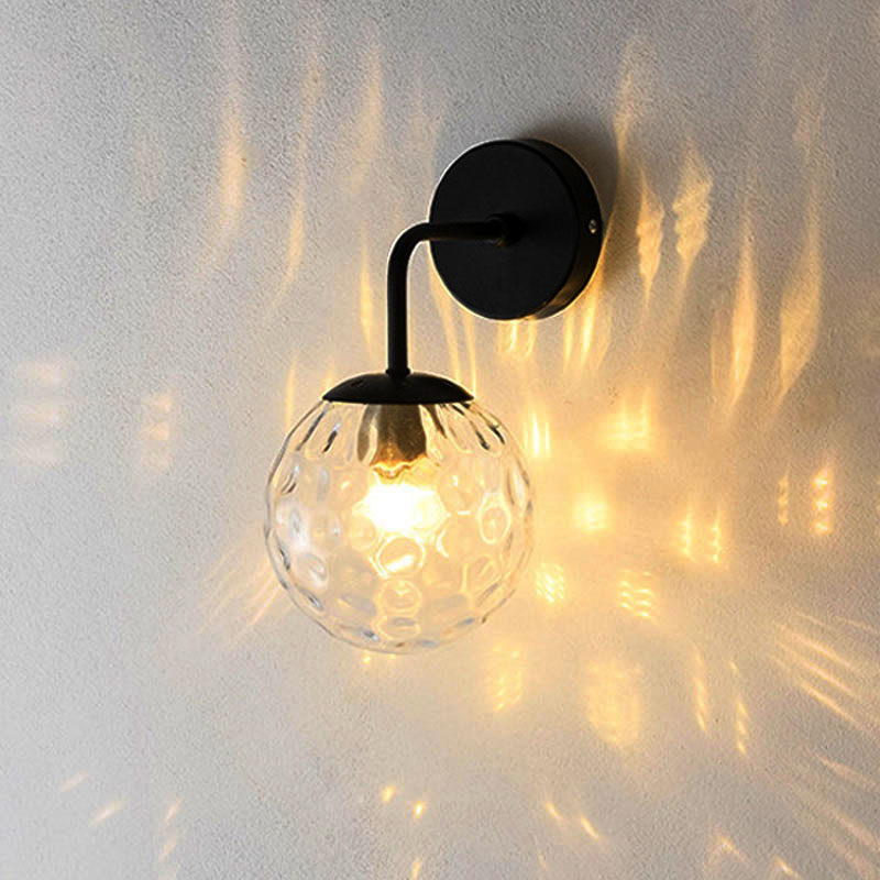 Nordic wall lamp glass ball modern minimalist staircase backwall bedroom head lamp E27 tri color LED