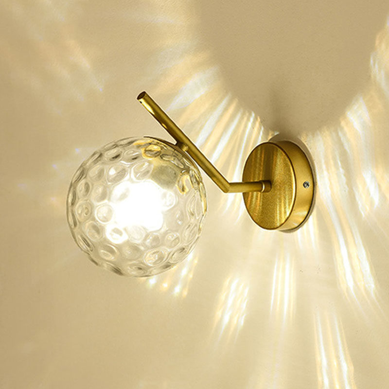 Nordic Small Wall Lamp Round Ball Minimalist Creative Staircase Gangway Bedroom Headboard Lamp E27 bulb LED can be 110V