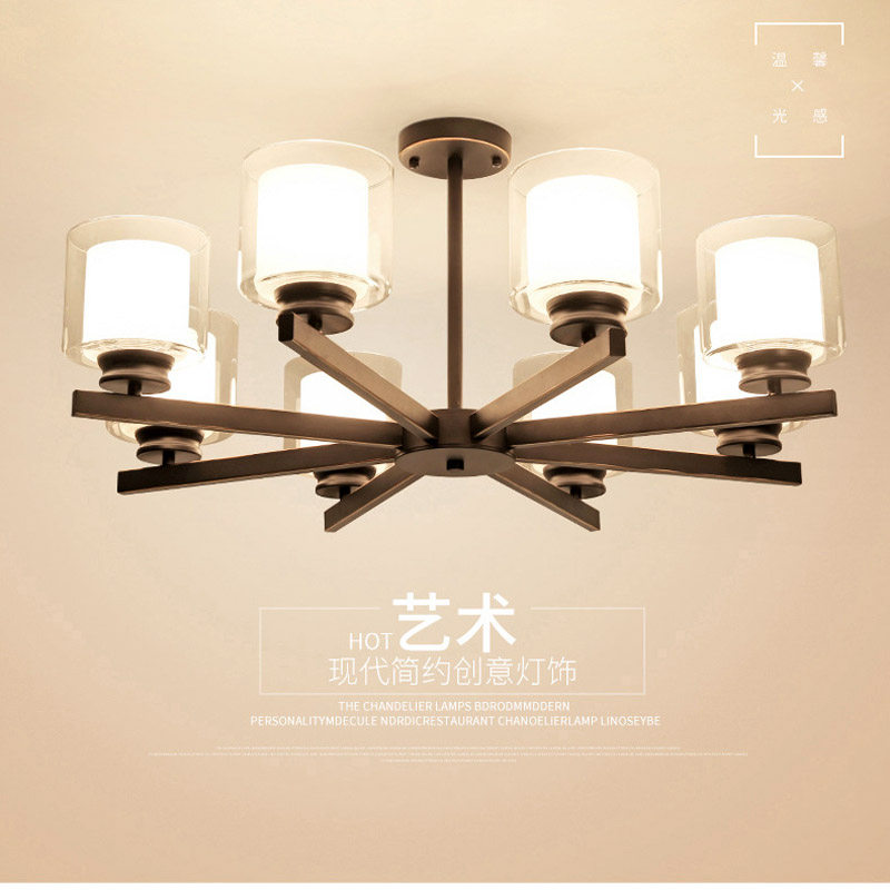 American dwarf chandelier black upward bedroom dining room Living room Living room Lamp E27 exchangeable light bulb Three-colour light LED can be 110V