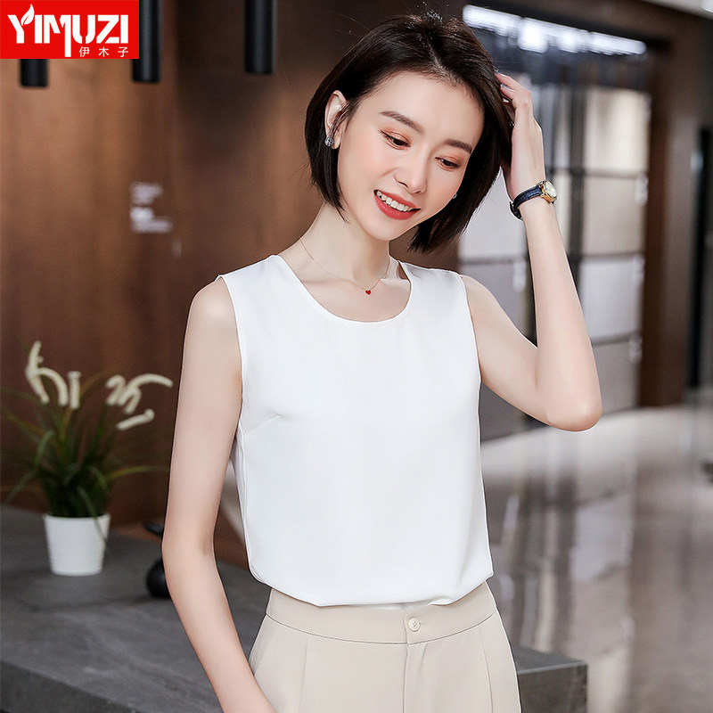 Snowspun white harness female summer outside wearing suit with lap collar sleeveless lady T-shirt waistcoat bottom-shoulder jacket