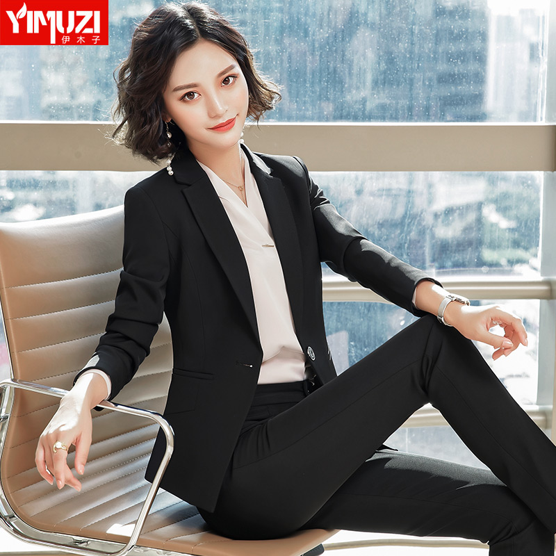 Black Suit Suit Woman Spring Autumn Fashion Temperament Goddess Fan High-end Tooling to Work in a Western-style Work suit