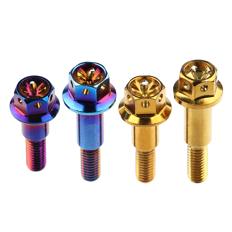 8-turn 6 steps screw burning titanium flange cap Outer hexagonal hollowed-out cnc high precision locomotive brake top pump upper pump