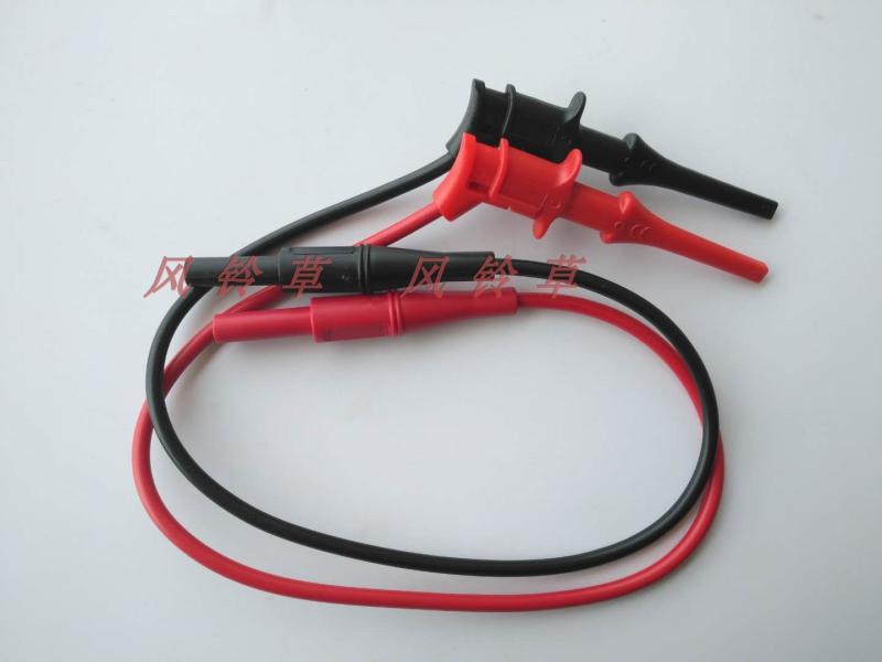 4MM banana female turn plane head flat telescopic double hook flat clip hook line test clip hook test claw test line