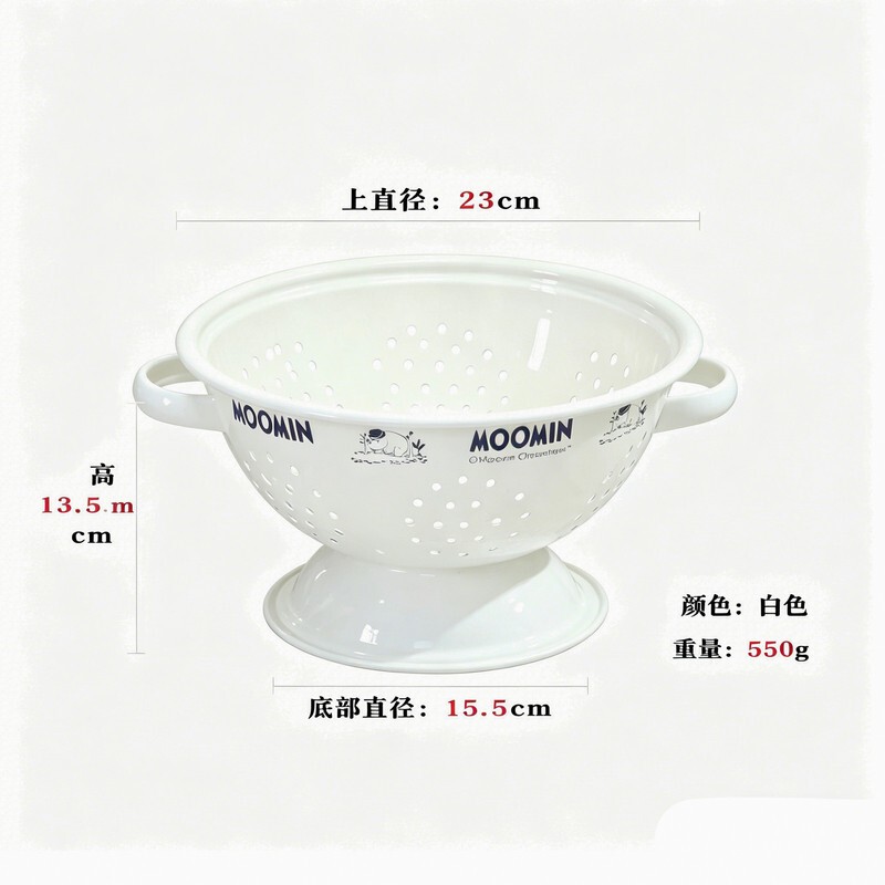 Moomin Enamel Baking Dish Round Serving Plate with Spoon Moomin Enamel Baking Dish Round Serving Plate with Spoon