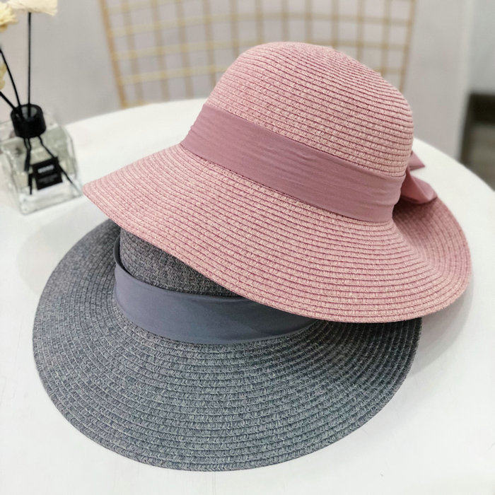 Korean summer folding fisherman's hat, wide-brimmed sun hat, elegant straw hat, finely woven large bow, basin hat for women pic 19