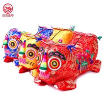 Handmade three-dimensional embroidery red baby tiger headrest baby cloth tiger pillow traditional Dragon Boat Festival folk craft gifts