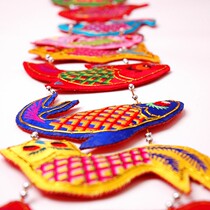 Handmade embroidery crafts wedding room interior decoration fabric hanging string hanging ornaments ethnic gifts