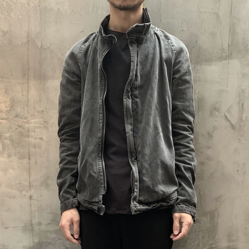 UNNAMING XIA Japanese Dark Dark Gray Wash Cowboy Cowboy Cover Retro is made old lady - collar male casual jacket