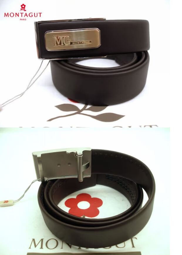 Bộ đếm chính hãng Montagut khóa da tự động R833168105A nâu R833168106A màu đen thắt lưng dây dù