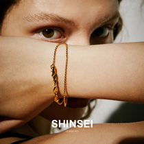 HeyJewel original design personality handmade fashion twist bracelet S925 texture pendant Texture jewelry niche