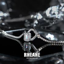 HeyJewel original design fashion temperament Sterling silver clavicle chain trend simple personality asymmetrical necklace niche