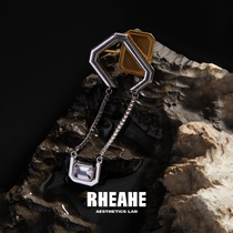 HeyJewel original design simple personality brooch Niche cold wind 925 silver high-end temperament accessories trend