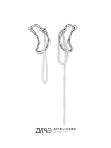 HeyJewel original design ZHAO floating element pearl drop earrings Niche design simple frigid wind light luxury
