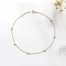 Taiwan designer (Spoiled Brat) Versailles dessert millet Pearl four-petal anklet