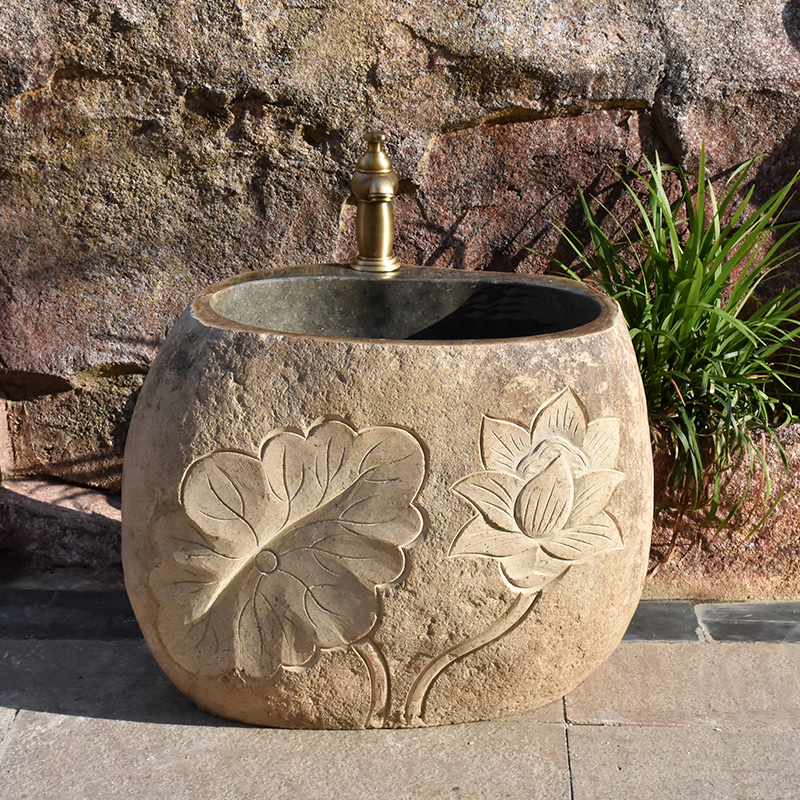 Stone mop pool courtyard cobblestone mop pool balcony dressing room home pool outdoor mop pool basin