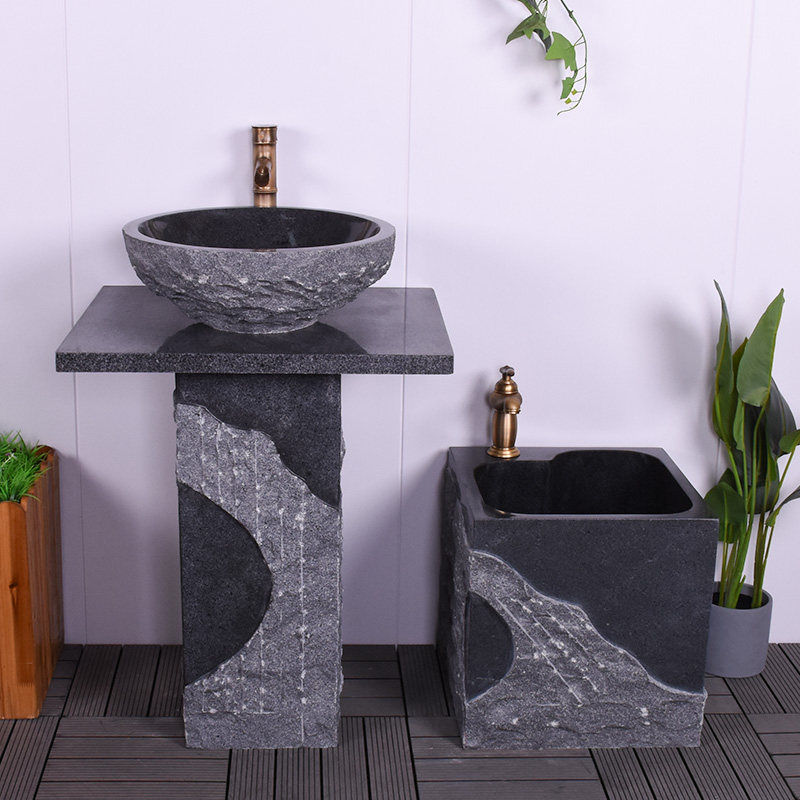 Outdoor Stone Washing Basin Garden Pillar Balcony Balcony Balcony Balcony Touch Pool Household One-in-one
