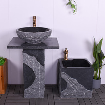 Outdoor Stone Washbasin Patio Columns Style Washbasin Garden Pool Garden Pool Balcony Mop Pool Home-integrated
