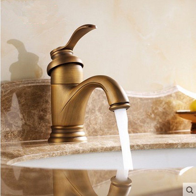 Aishi Shang all copper European-style imitation ancient tap retro teapot single-hole face basin tap hot and cold