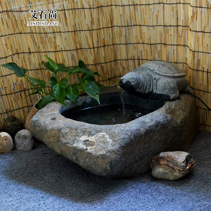 Aiji Shang stone wash pelvis sculpture basin turtle landscape natural stone - water landscape fish tank ordered