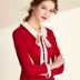 Váy đỏ 2021 mùa thu mới của phụ nữ bowknot mảnh mai giảm béo retro Váy chữ A phong cách Hepburn - A-Line Váy