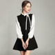 2024 Spring New Women's Wear Hepburn Style Little Black Dress Slimming Waist and Slimming Fairy Elegant A-Line Dress