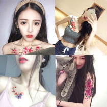 Net red sexy flower arm tattoo patch durable waterproof female clavicle chest scar rose ins Wind Korean simulation