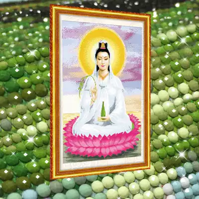 Send a child sitting lotus Guanyin Bodhisattva statue 5D crystal diamond painting full diamond drawing living room dotted diamond cross stitch new series